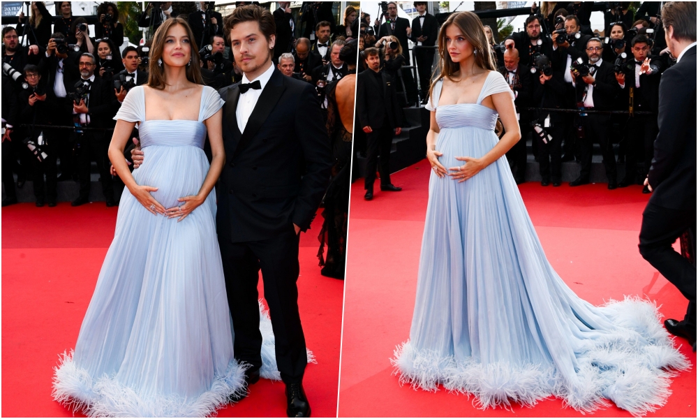 Trudnička plava haljina Barbare Palvin marie claire hrvatska
